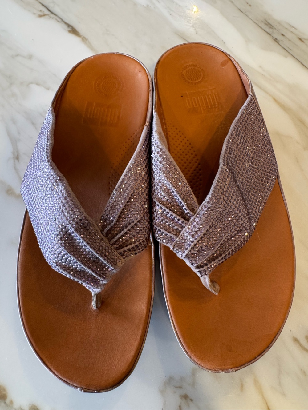 Fitflop Pink Crystal Slip-On Sandals